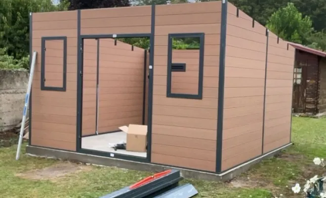 Installation d'un abri de jardin en composite à Nouvion, Berck, FF - CREABOIS