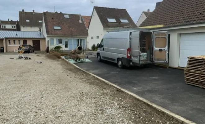 Pose d'une cloture bois / béton , Berck, FF - CREABOIS